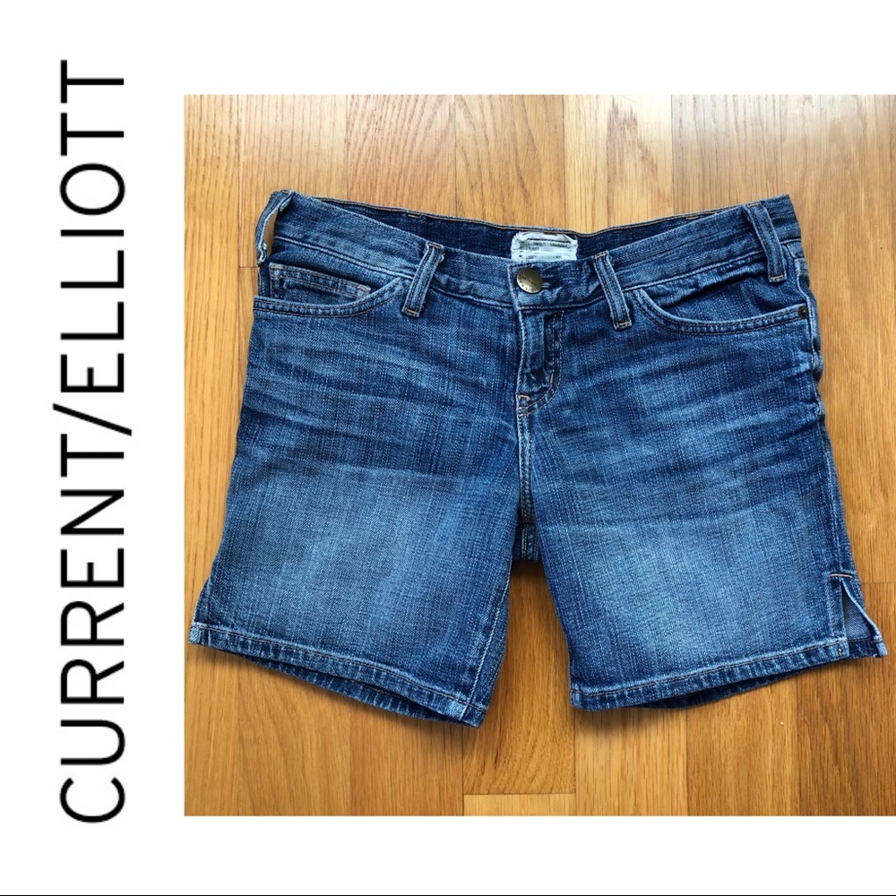 $198~Current Elliott~’The Kick Flip’ Denim Jean Shorts~Size 26